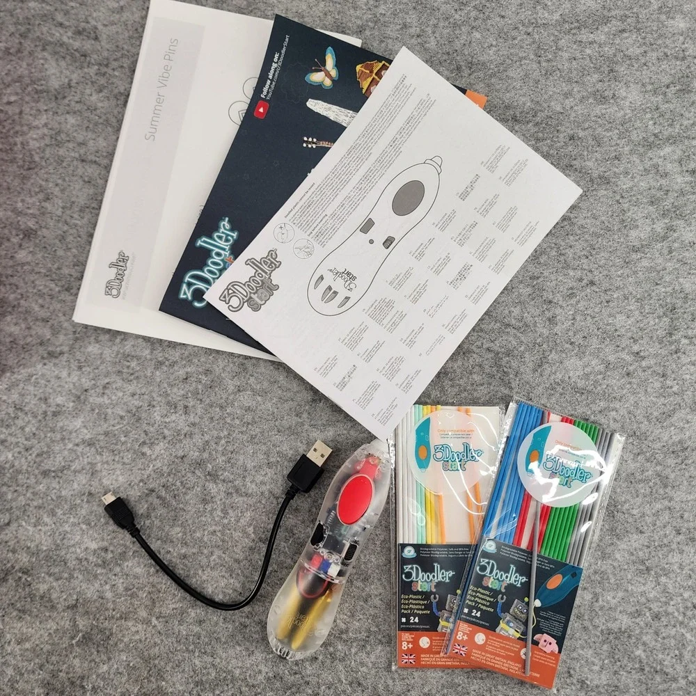 3Doodler Start Essentials Pen Set Clear Red 3D Printing Pen Creative Art Kids